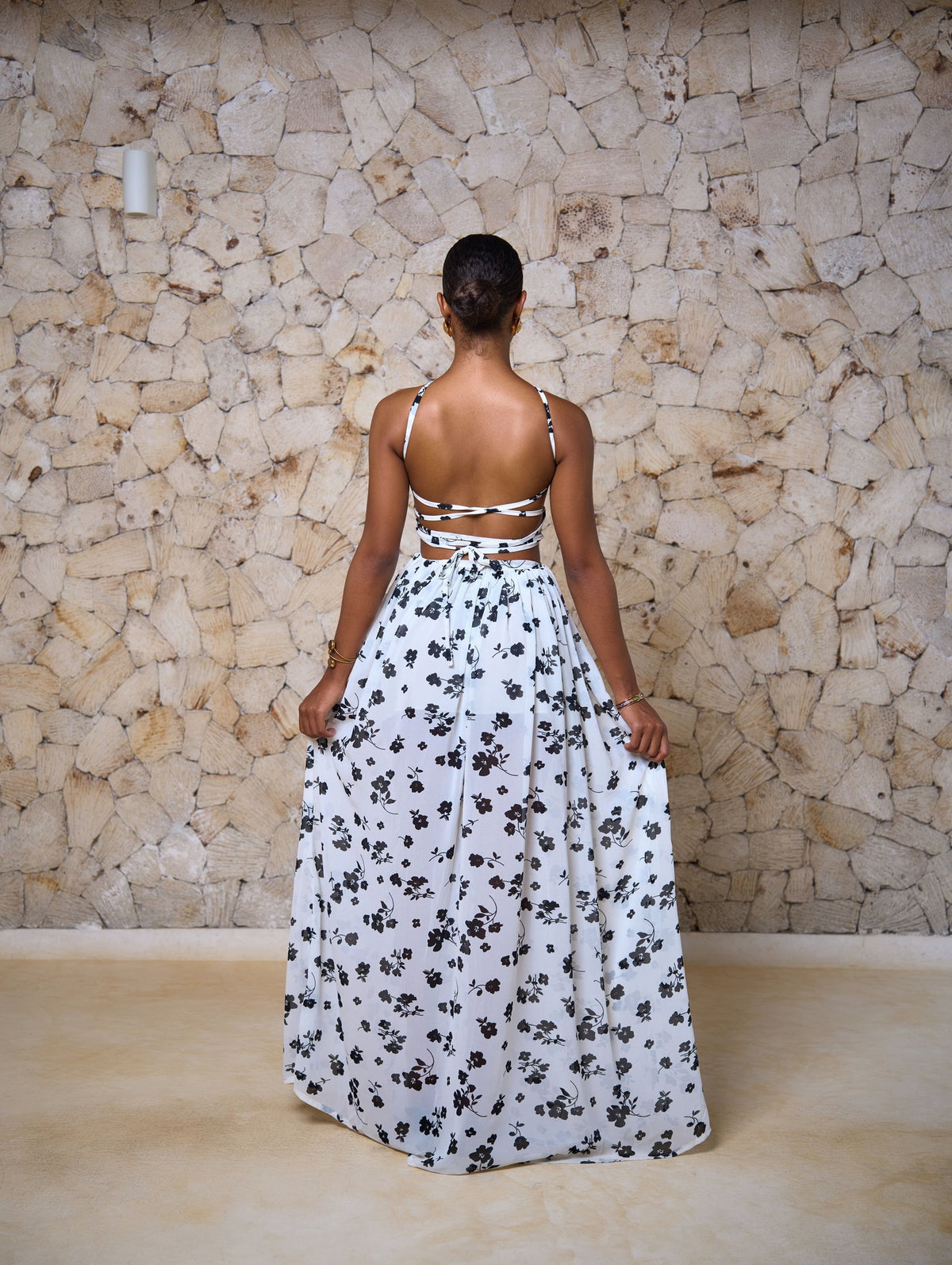 Bella Kleid - Weiß Noir (Chiffon)