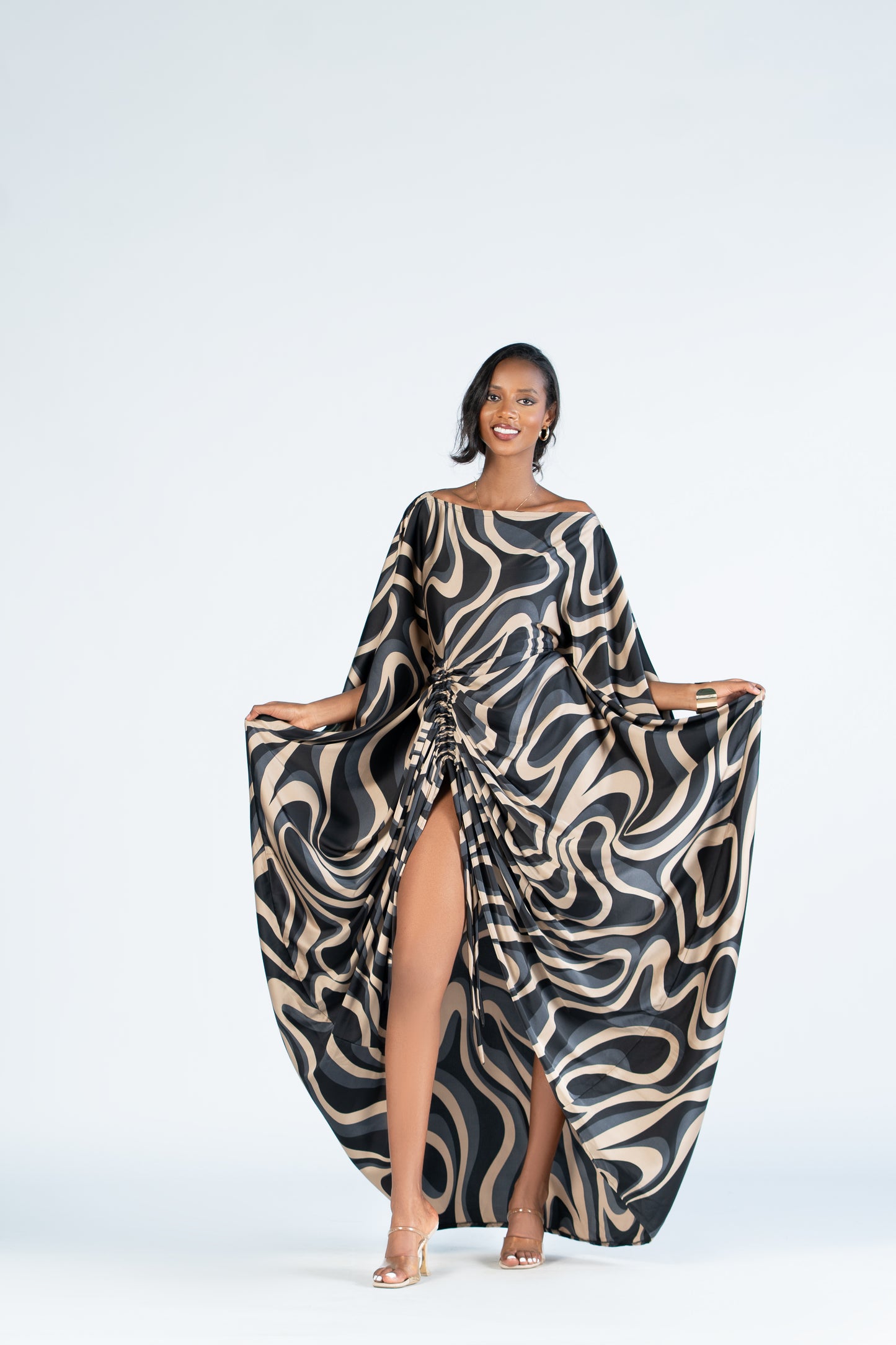 Mocha Swirl Derac- Maxi Dress