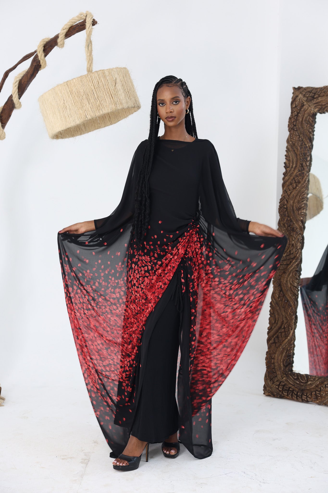 Crimson Veil Chiffon Derac