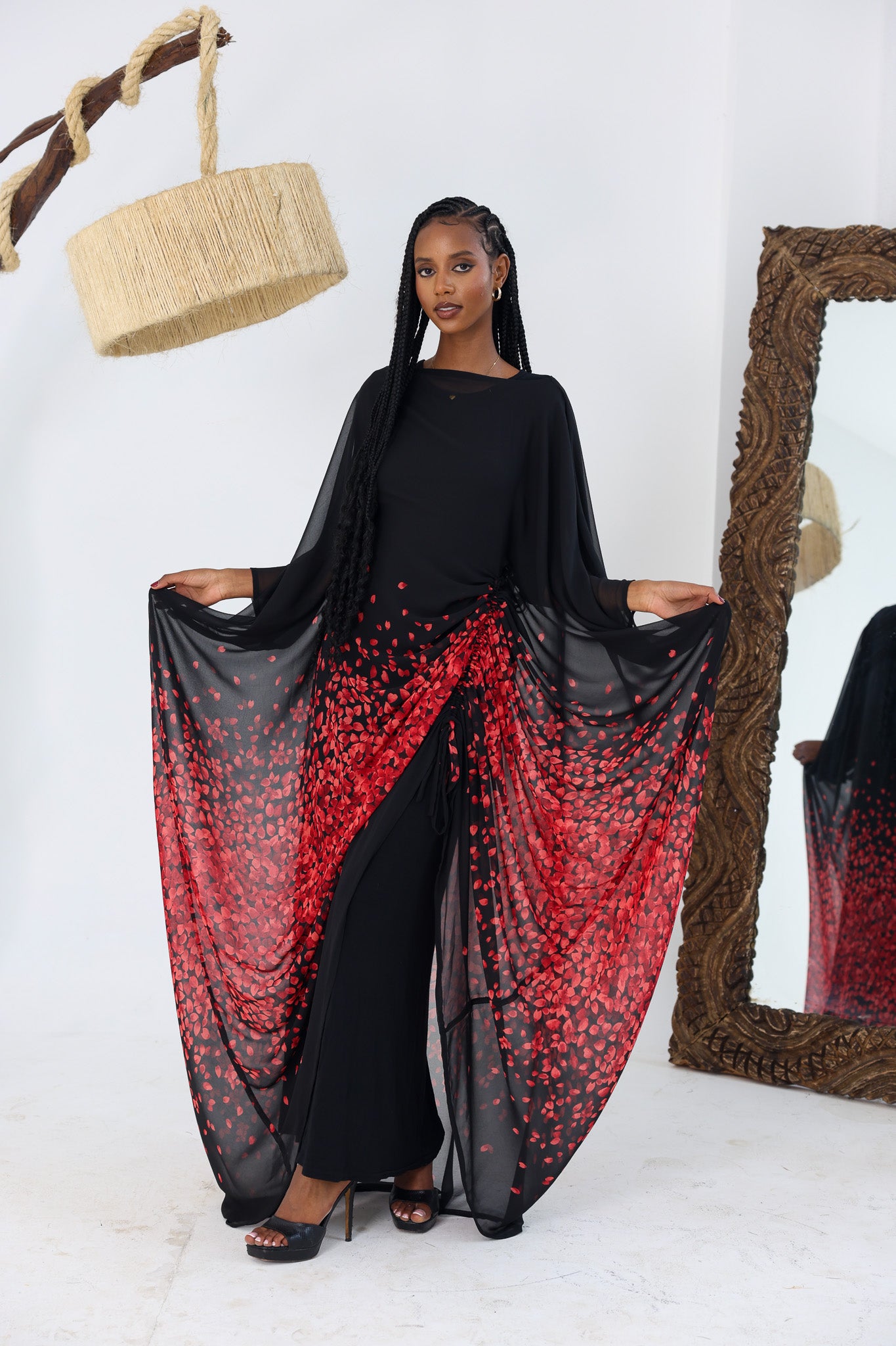 Crimson Veil Chiffon Derac