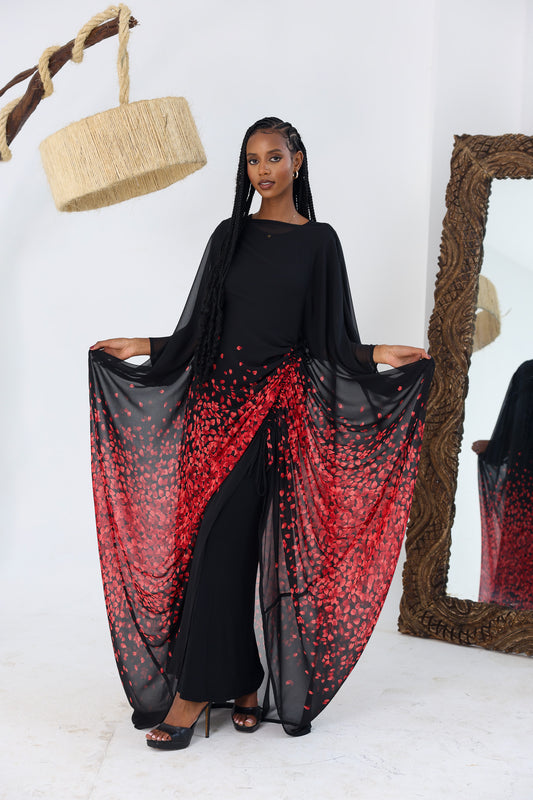 Crimson Veil Chiffon Derac