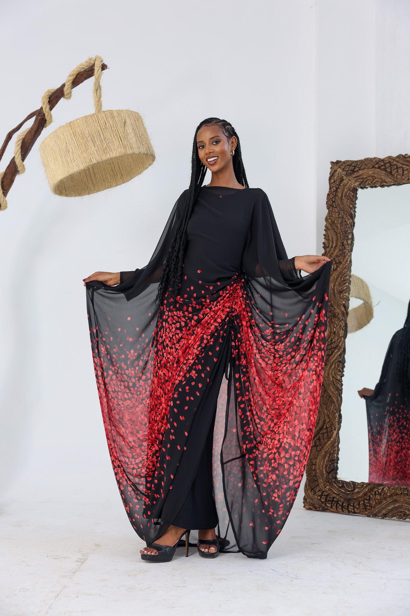 Crimson Veil Chiffon Derac