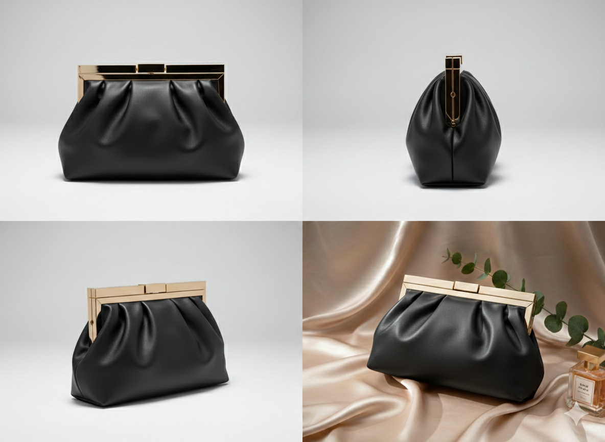 Black pleat bag