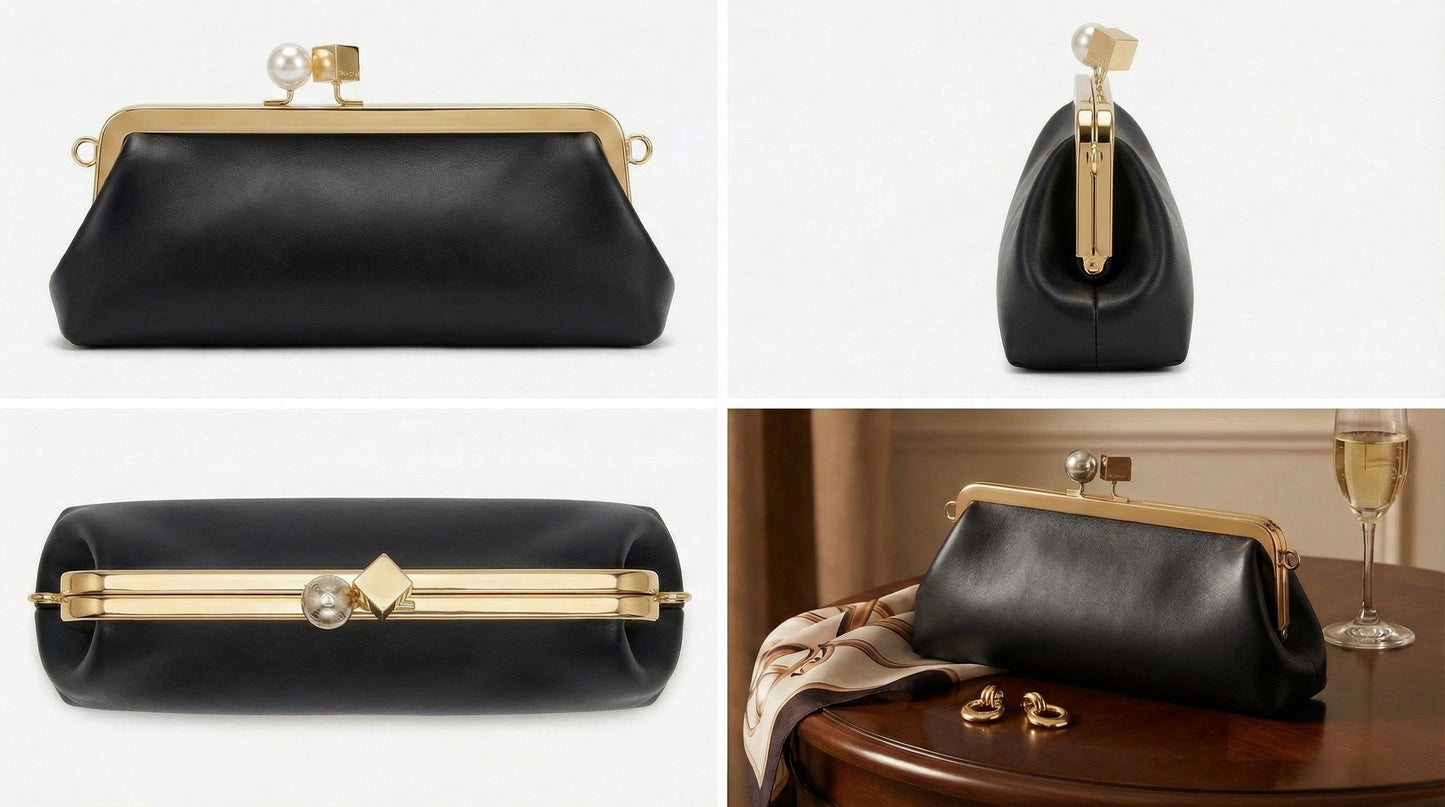 Black clutch bag