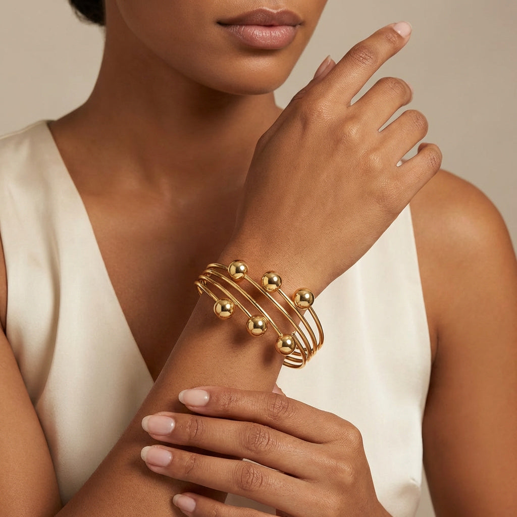 Gold beaded bracelet