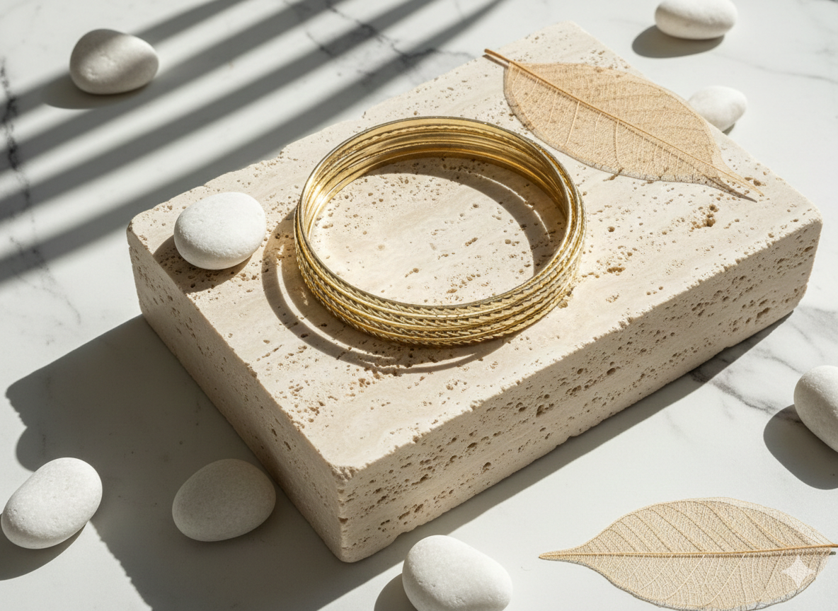 Gold stack bracelet