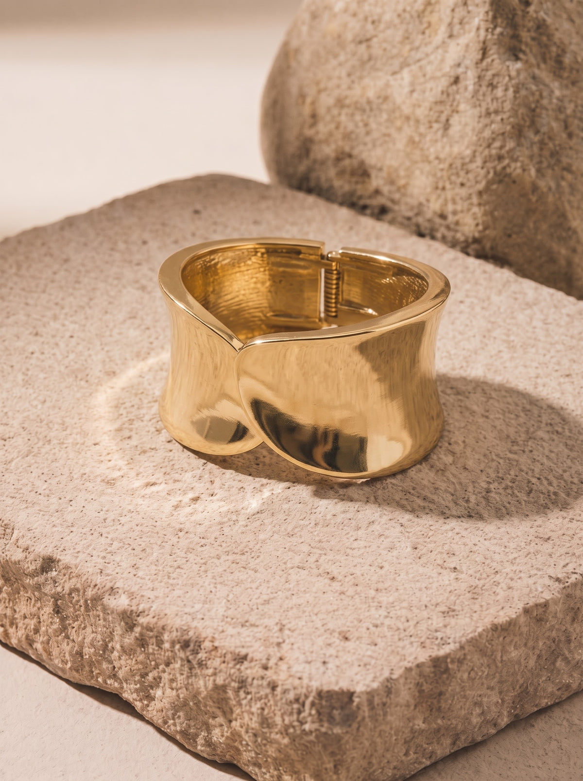 Wide Hammered Cuff