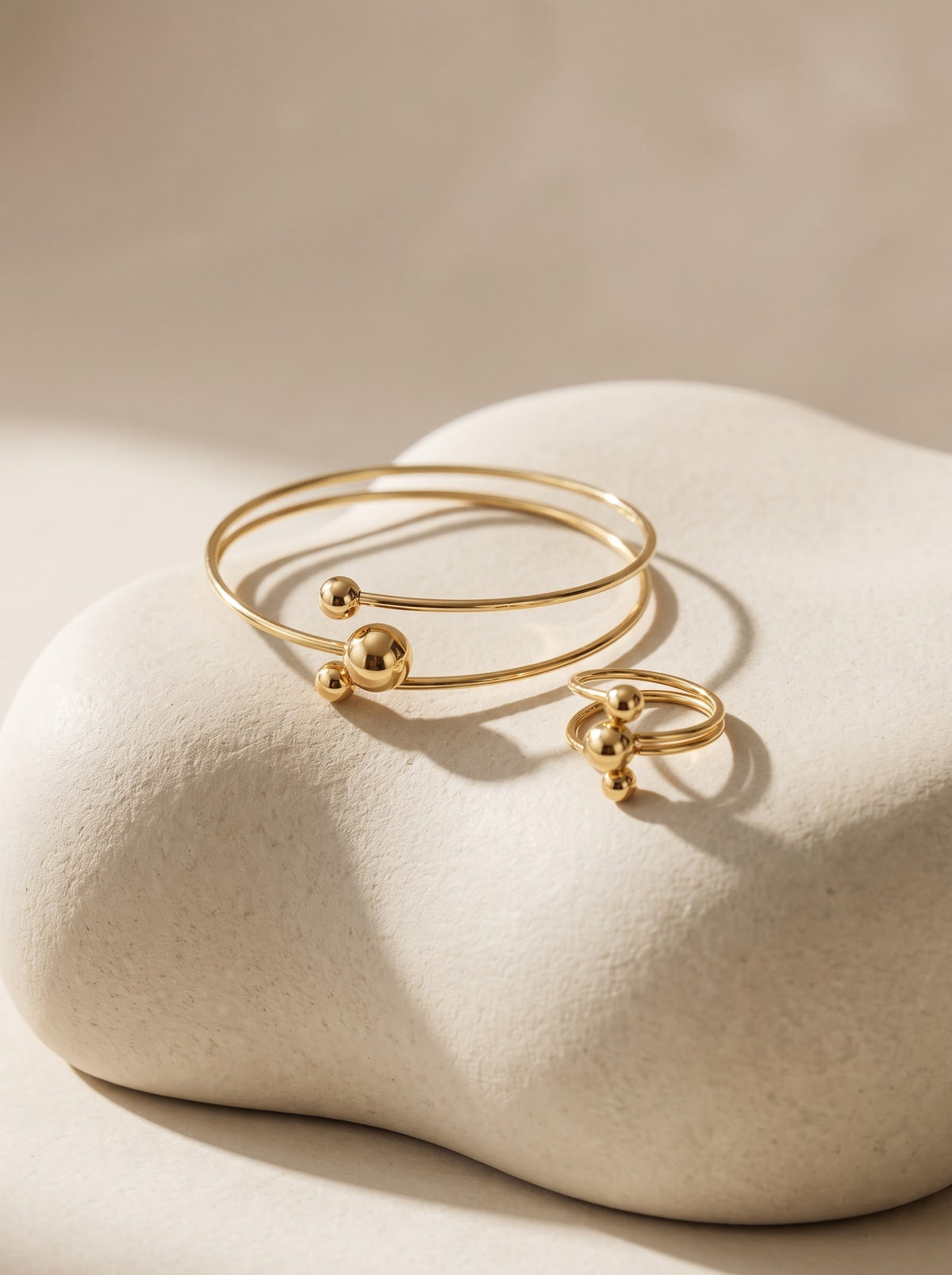 Gold Charm Bangle Set