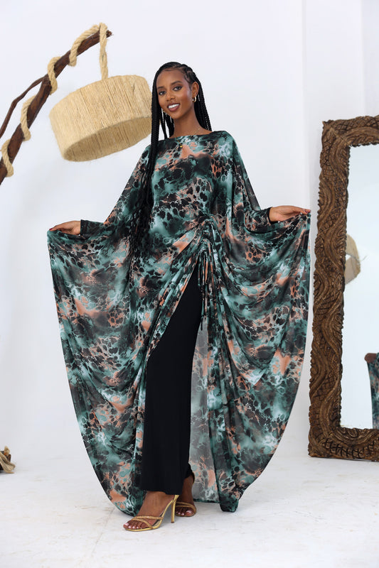 Midnight Coral Chiffon Derac