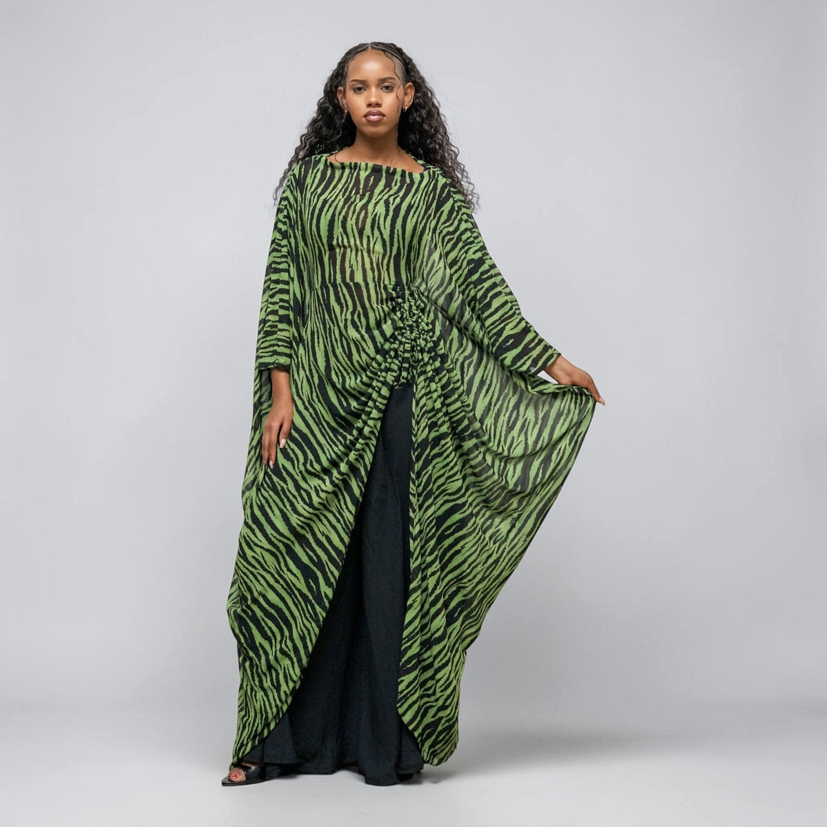 Amani Set - Smaragd-Zebra (Chiffon)