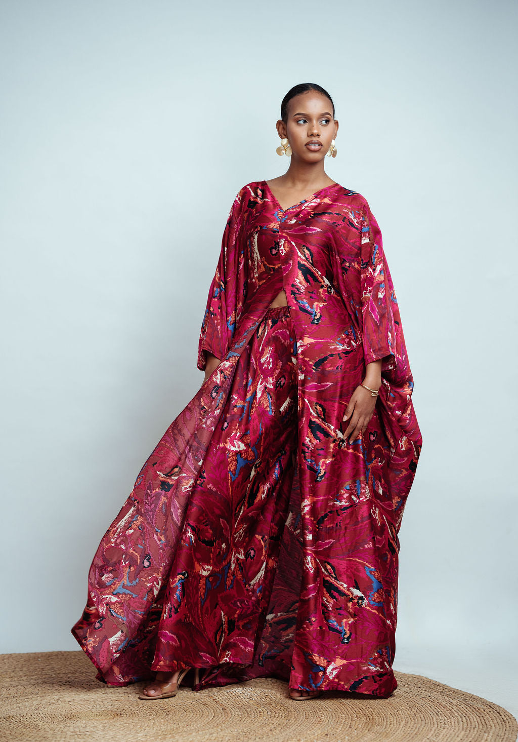 Rayan Set - Wine Current (Crepe Satin)