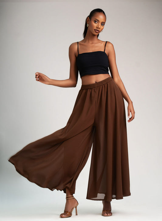 Luna Palazzo -Chocolate (Chiffon)