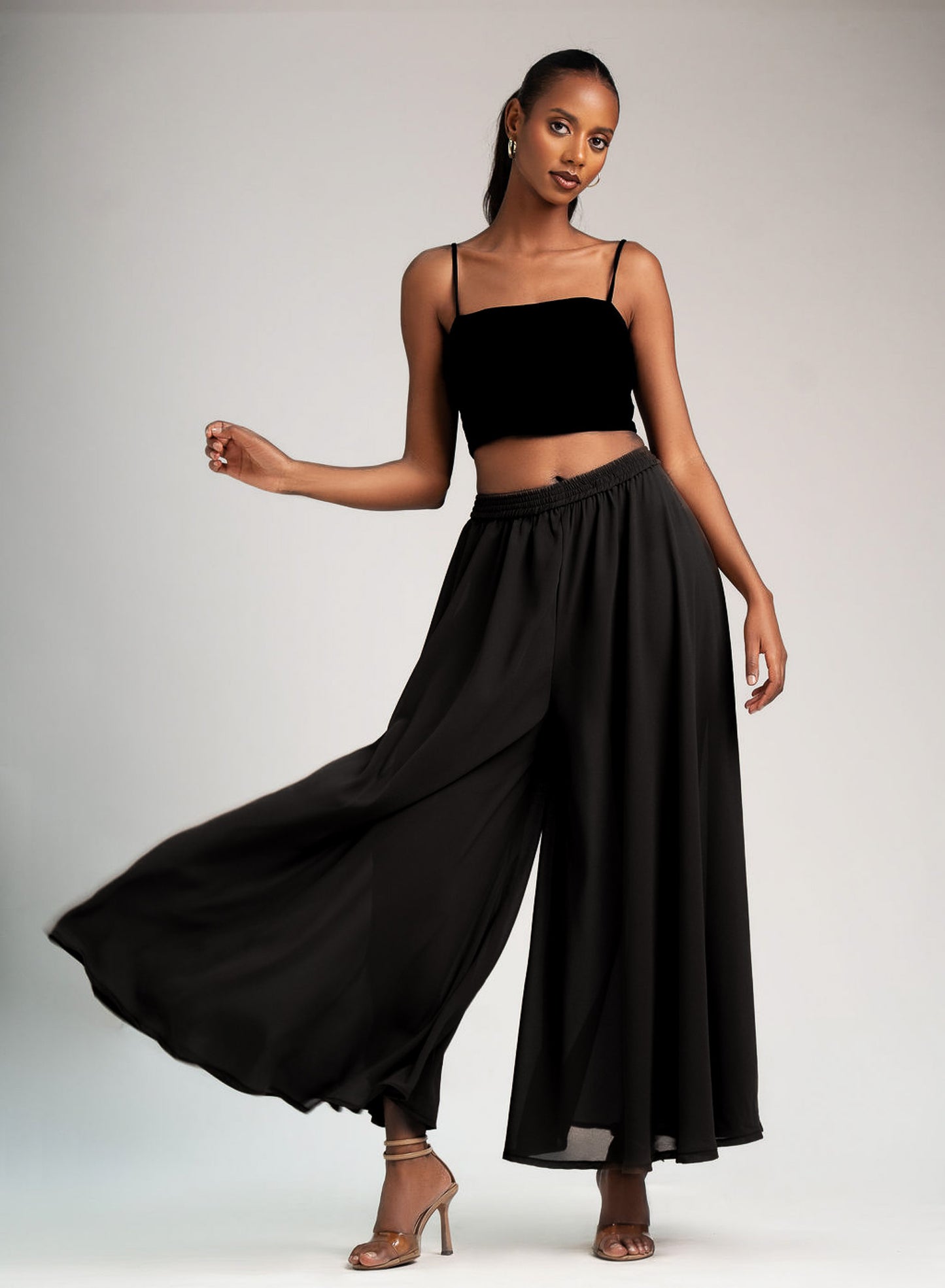 Amani Set- Charcoal Black (Chiffon)