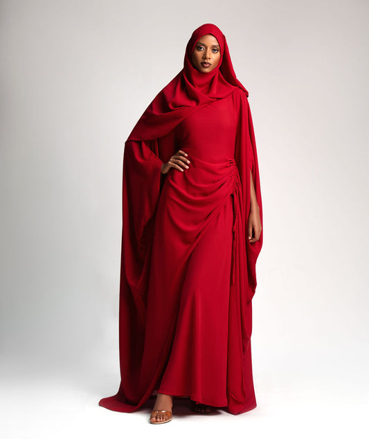 Amani Set-Wine red(chiffon)