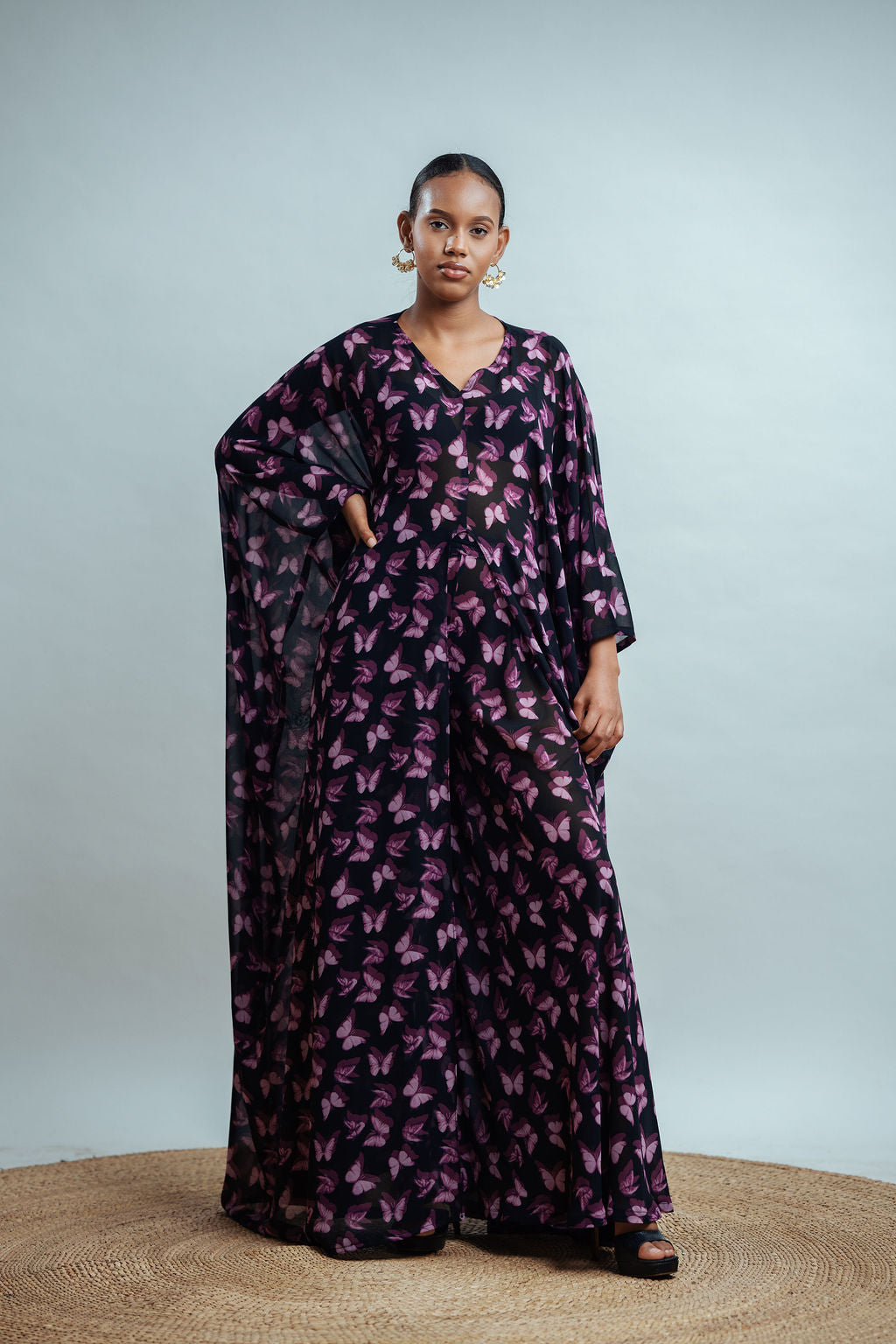 Rayan Set - Midnight Butterfly (Chiffon)