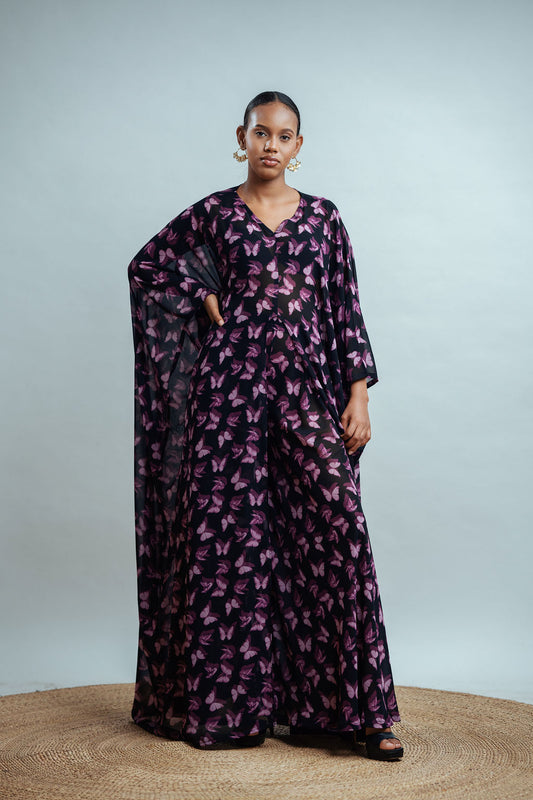 Rayan Set - Midnight Butterfly (Chiffon)