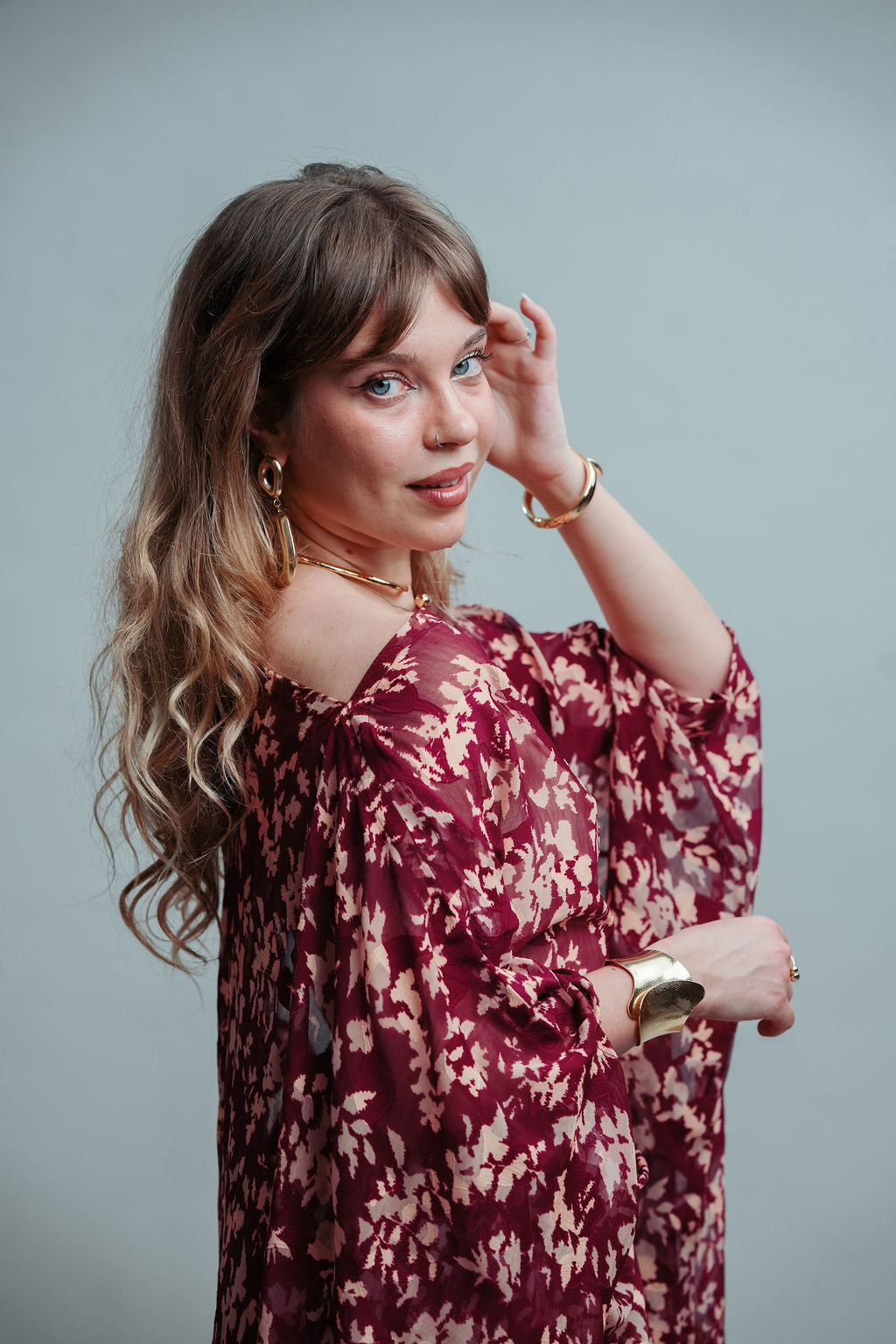 Kiara Set -Wine Petal (Chiffon)