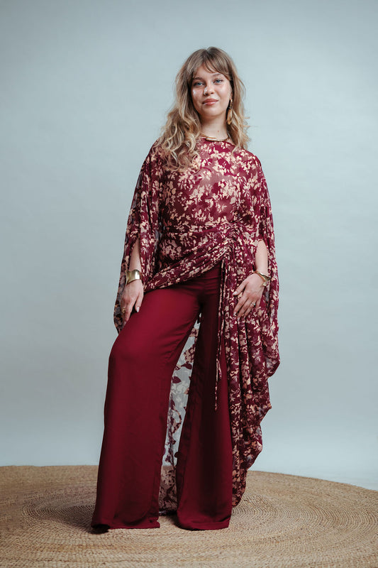 Kiara Set -Wine Petal (Chiffon)