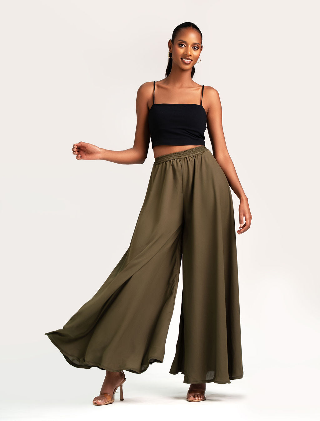 Luna Palazzo -Olive (Chiffon)