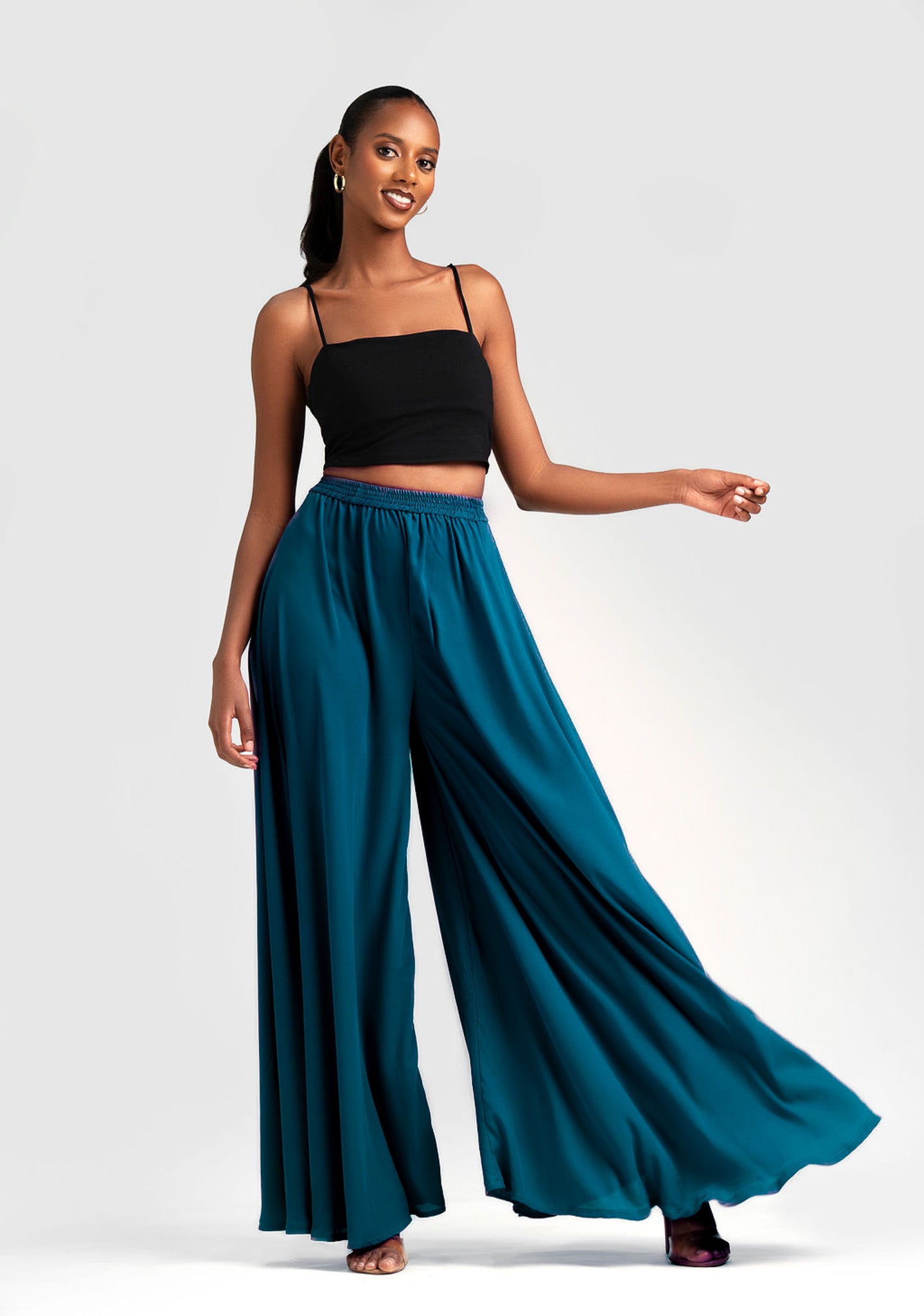 Luna Palazzo -Teal Blue (Chiffon)