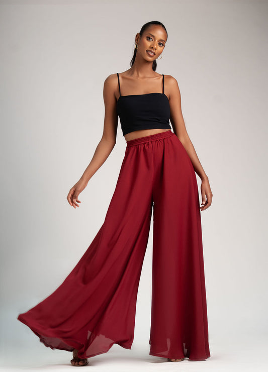 Luna Palazzo -Berry (Chiffon)