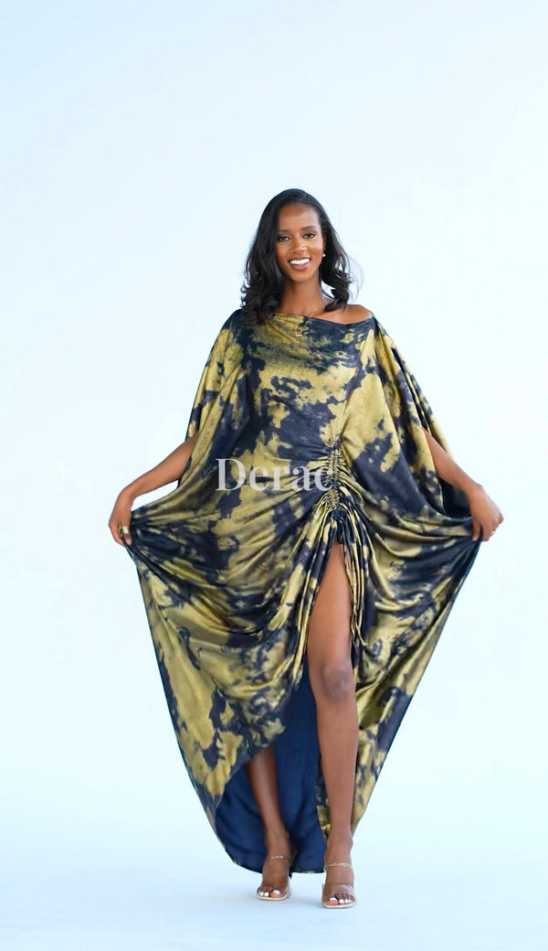 High Slit Derac - Aurora Drift (Silky Satin)