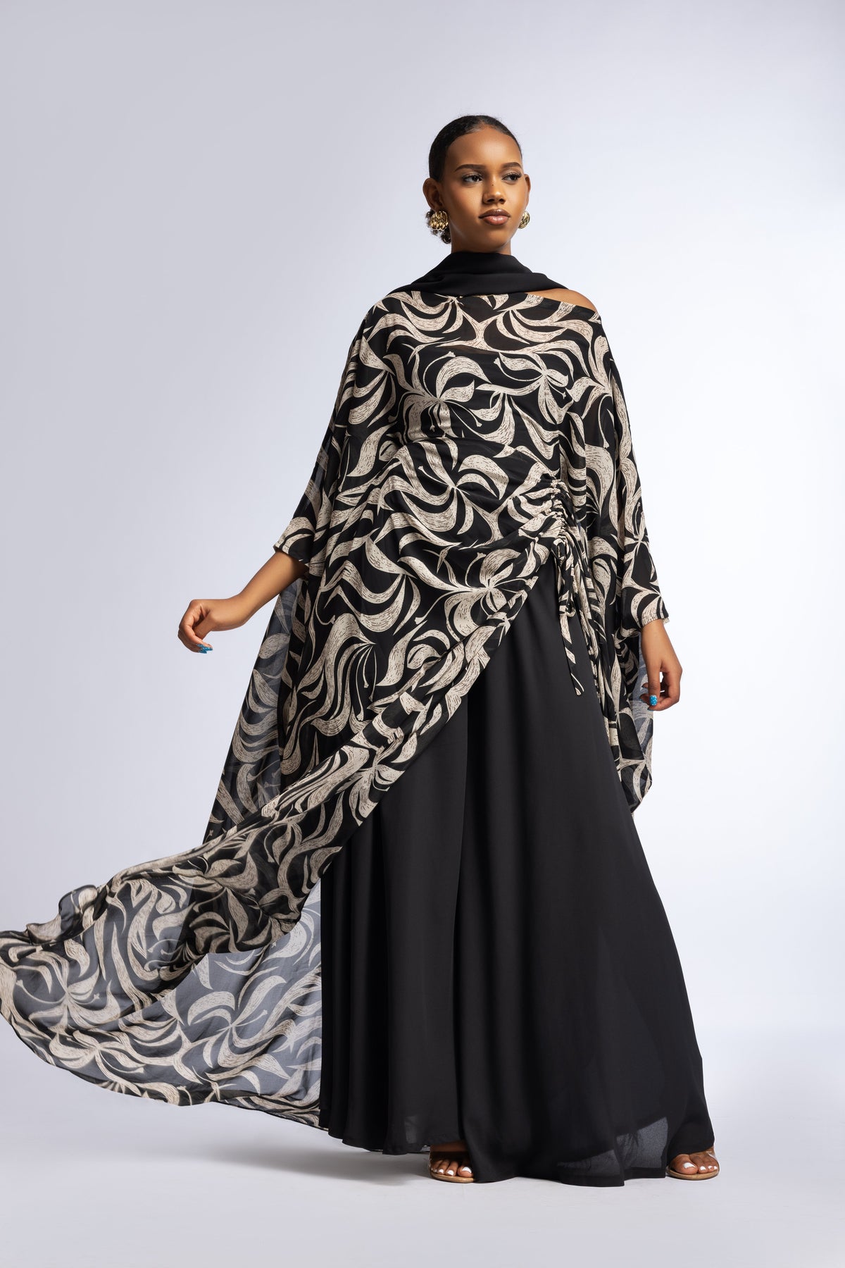 Amani Set - Noir Botanica (Chiffon)
