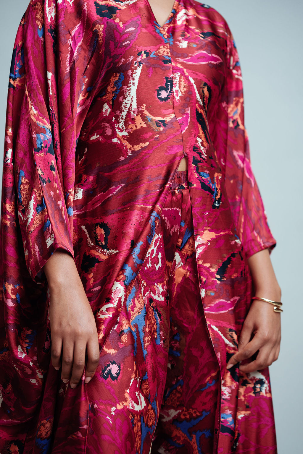 Rayan Set - Wine Current (Crepe Satin)