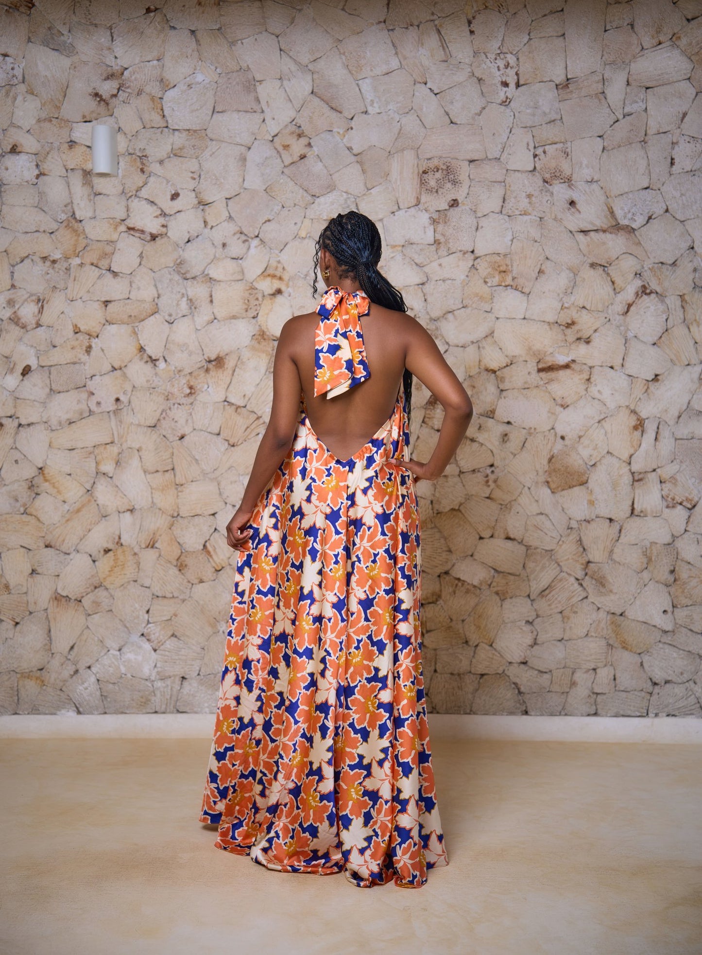 Zara Dress - Sunset Garden (Silky Satin)