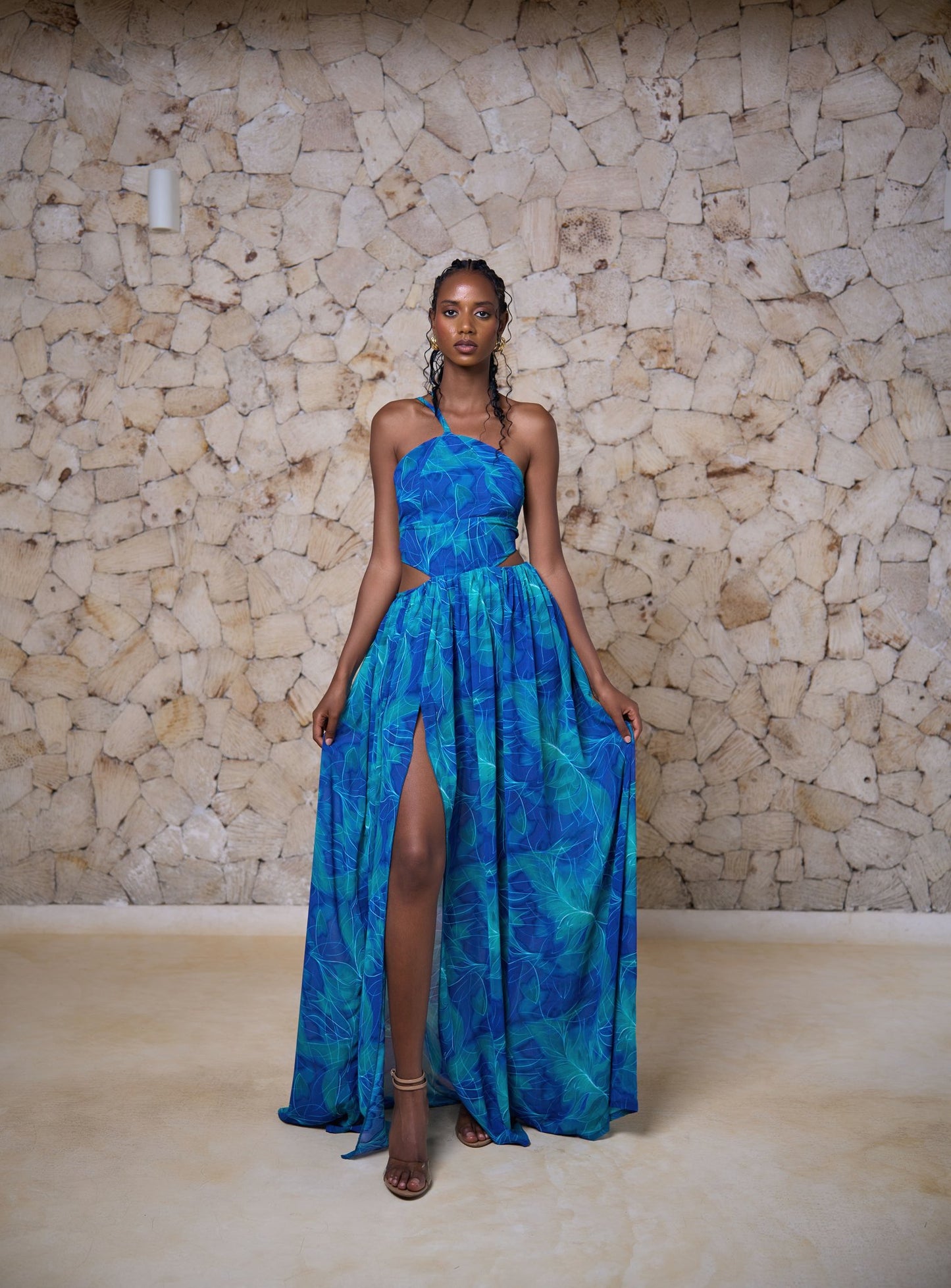 Bella Dress - Indian Ocean (Chiffon)