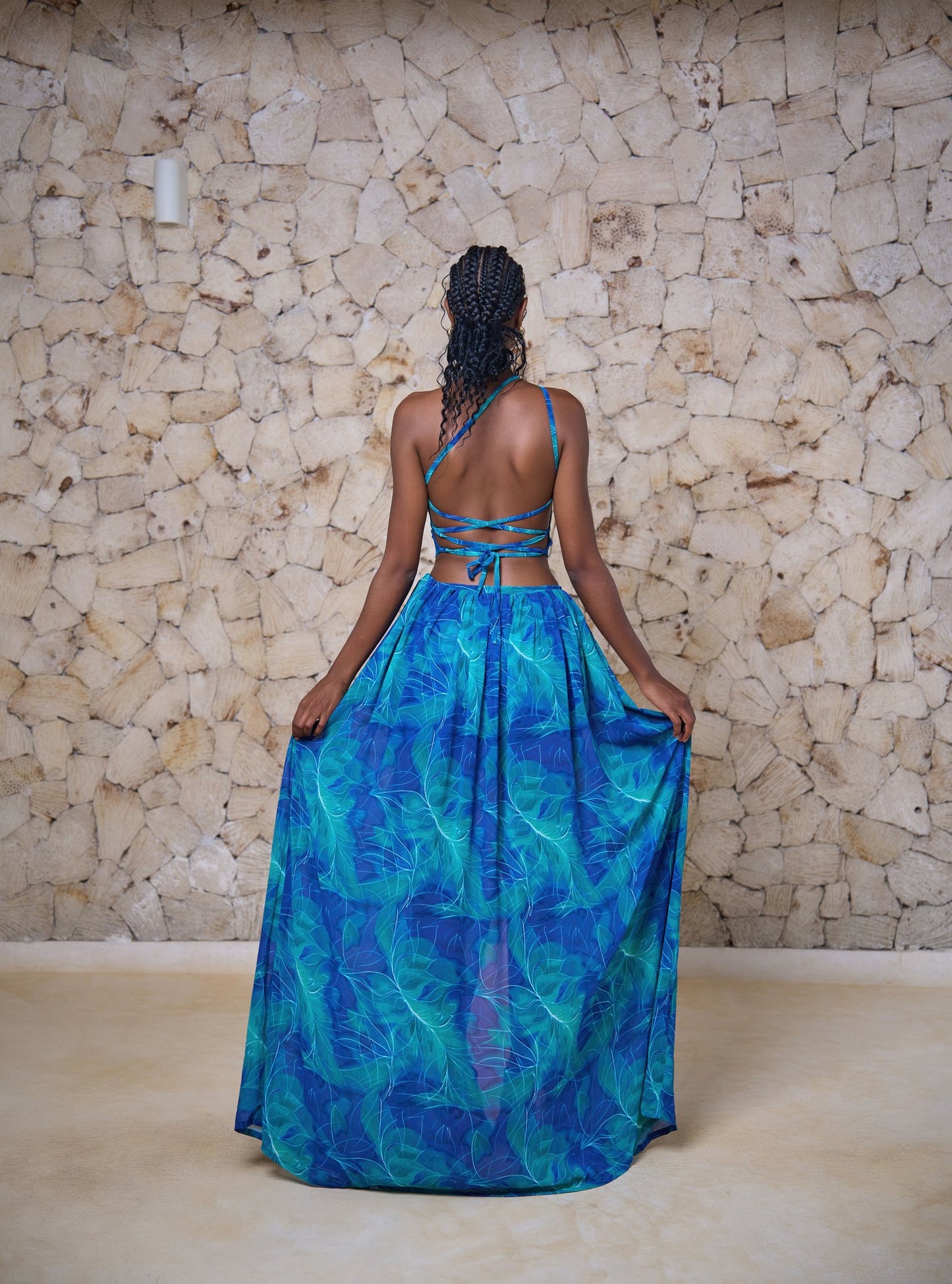 Bella Dress - Indian Ocean (Chiffon)