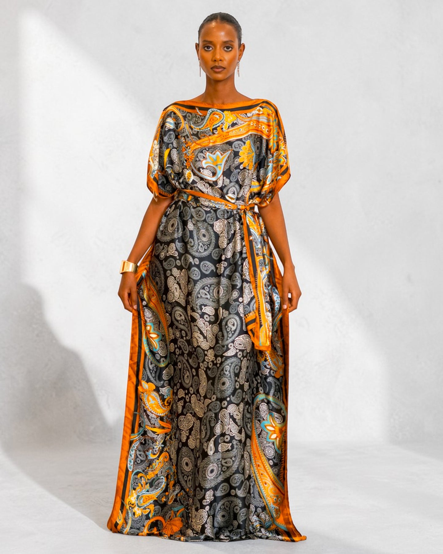 Breeze Derac - Amber Paisley (Lightweight Satin)