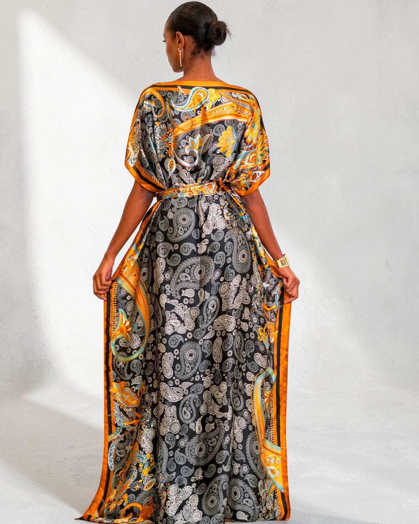 Breeze Derac - Amber Paisley (Lightweight Satin)