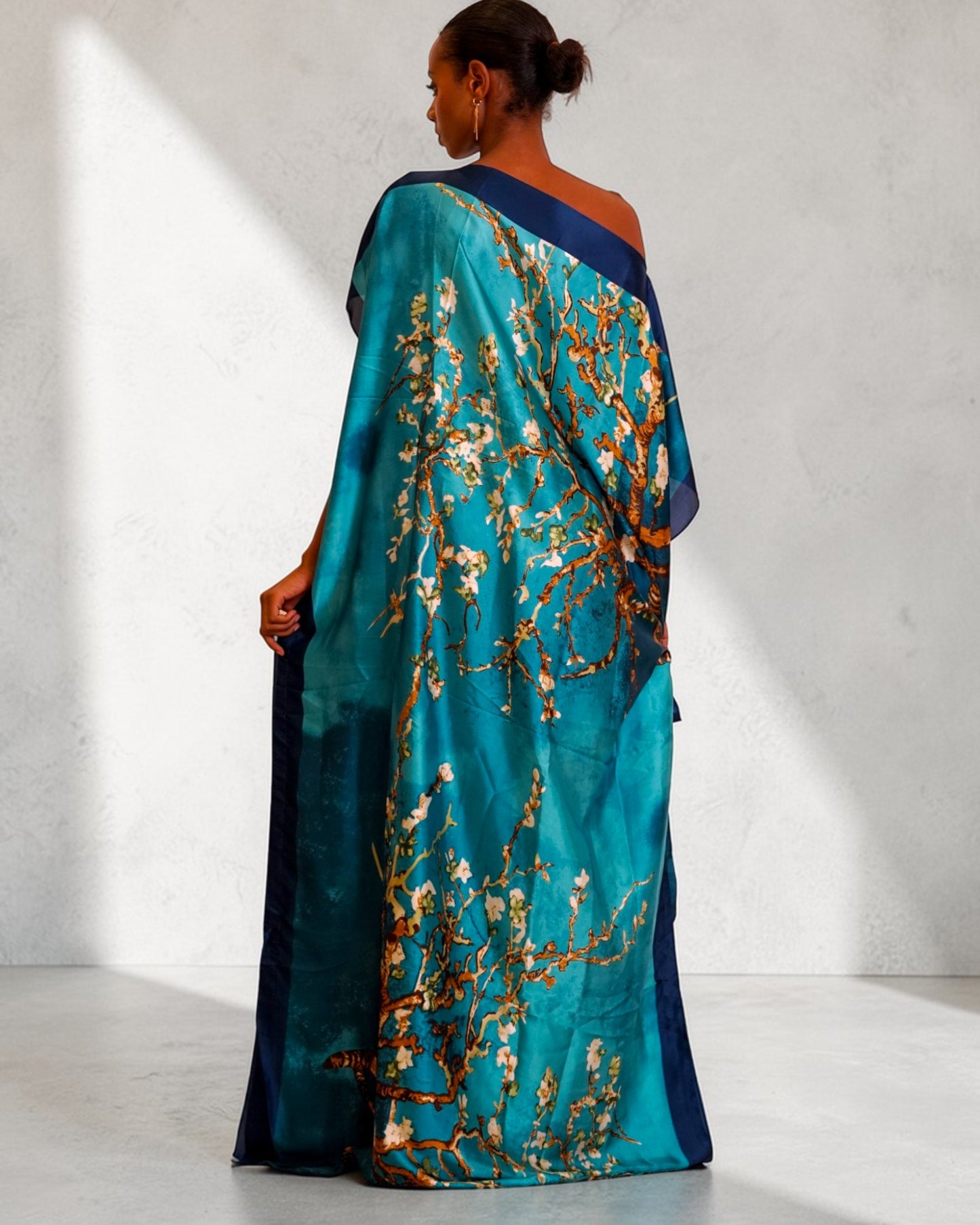 Breeze Derac -Teal Blossom (Lightweight Satin)
