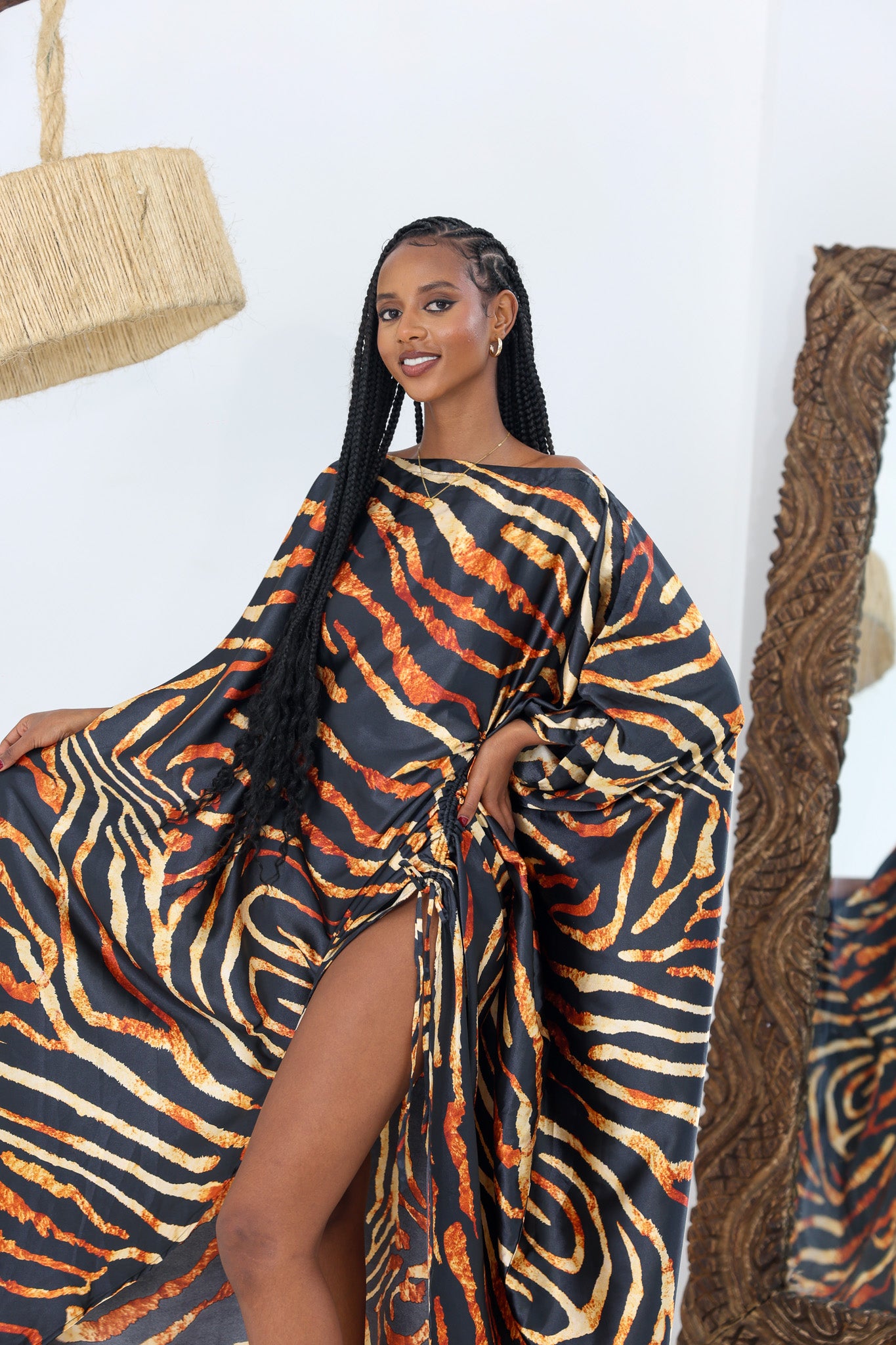 Derac High Slit Derac - Solar Flame (Silk Satin) – DERAC