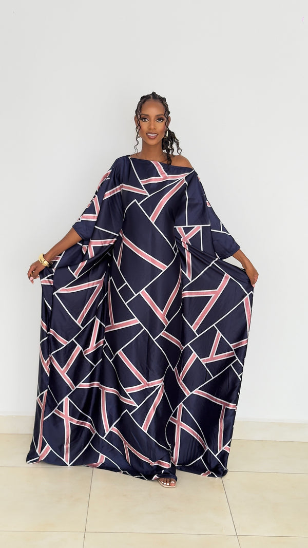 Main character Derac -  Midnight Geometric ( Silk Satin)