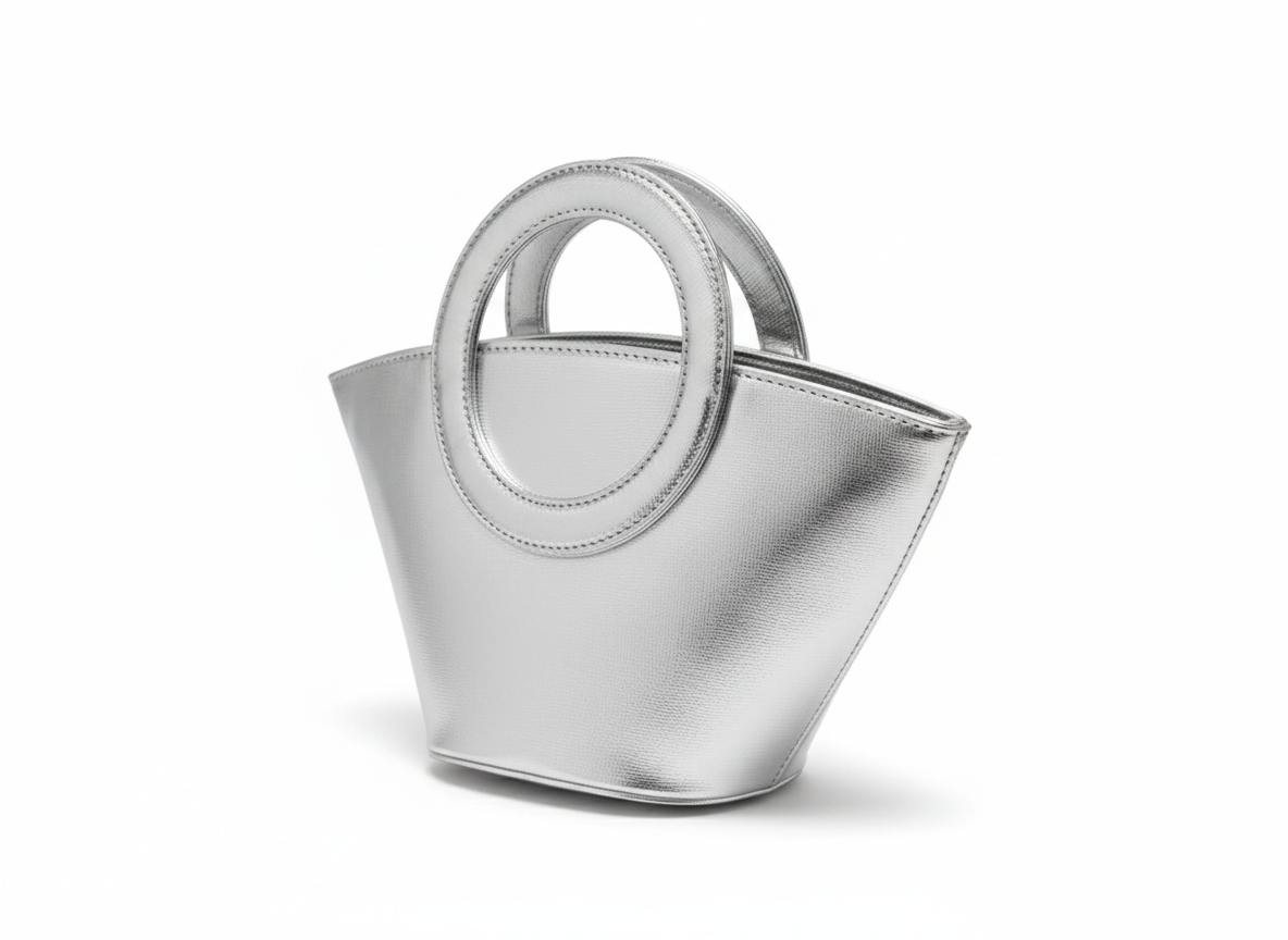 Silver hand bag