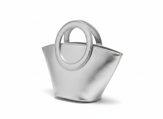 Silver hand bag