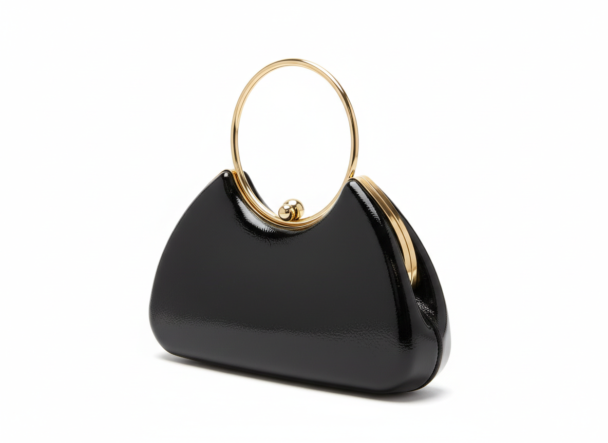 Plain black clutch bag