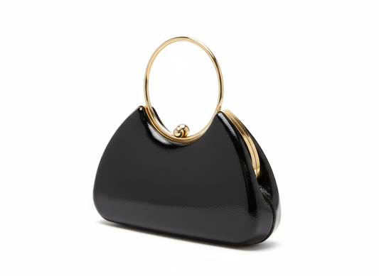 Plain black clutch bag