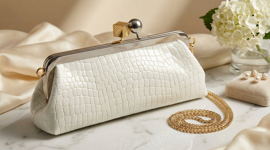 White clutch bag