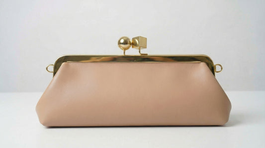 Nude clutch bag