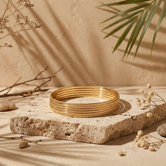 Gold stack bracelets