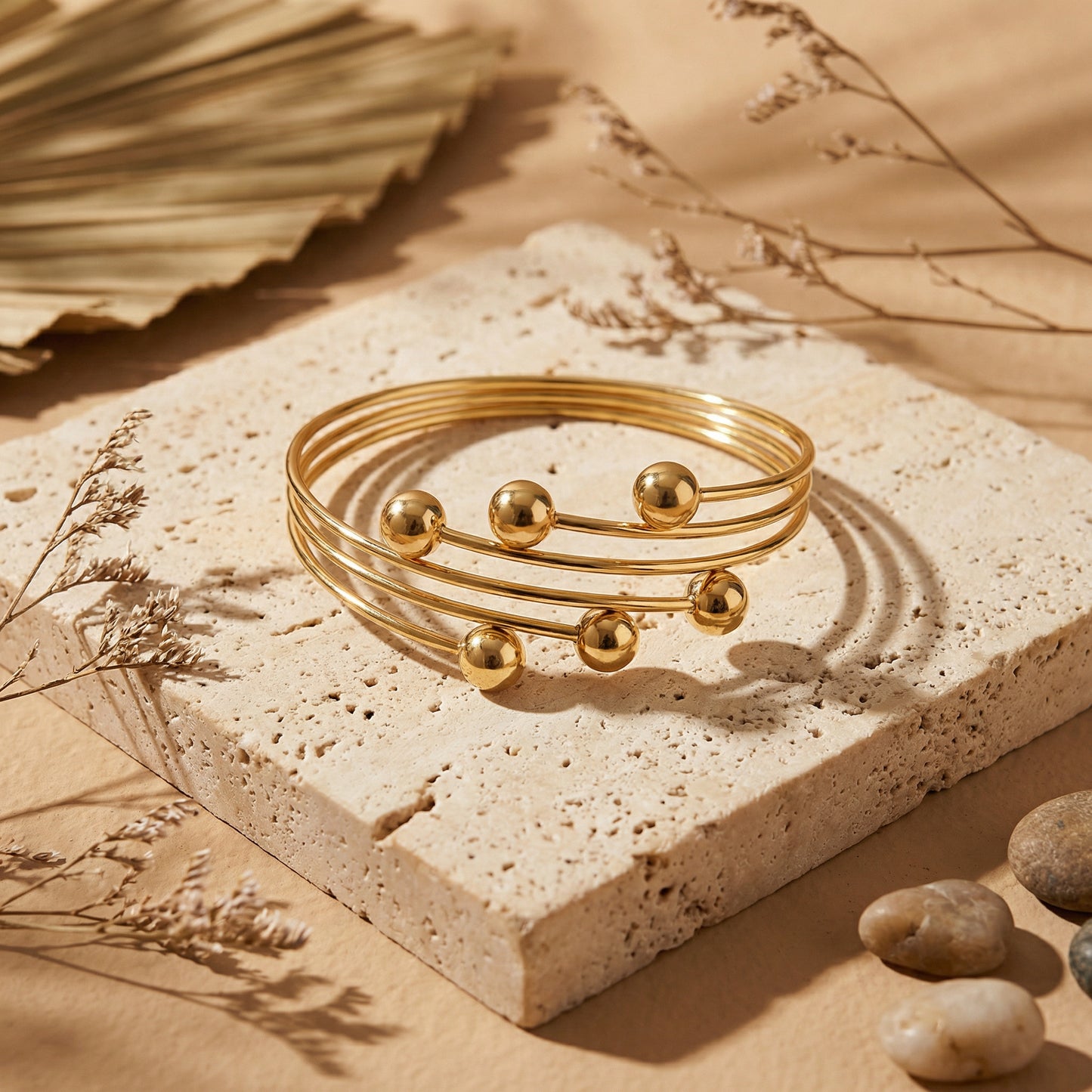 Gold beaded bracelet