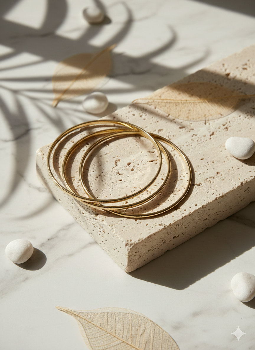 Gold stack bracelet