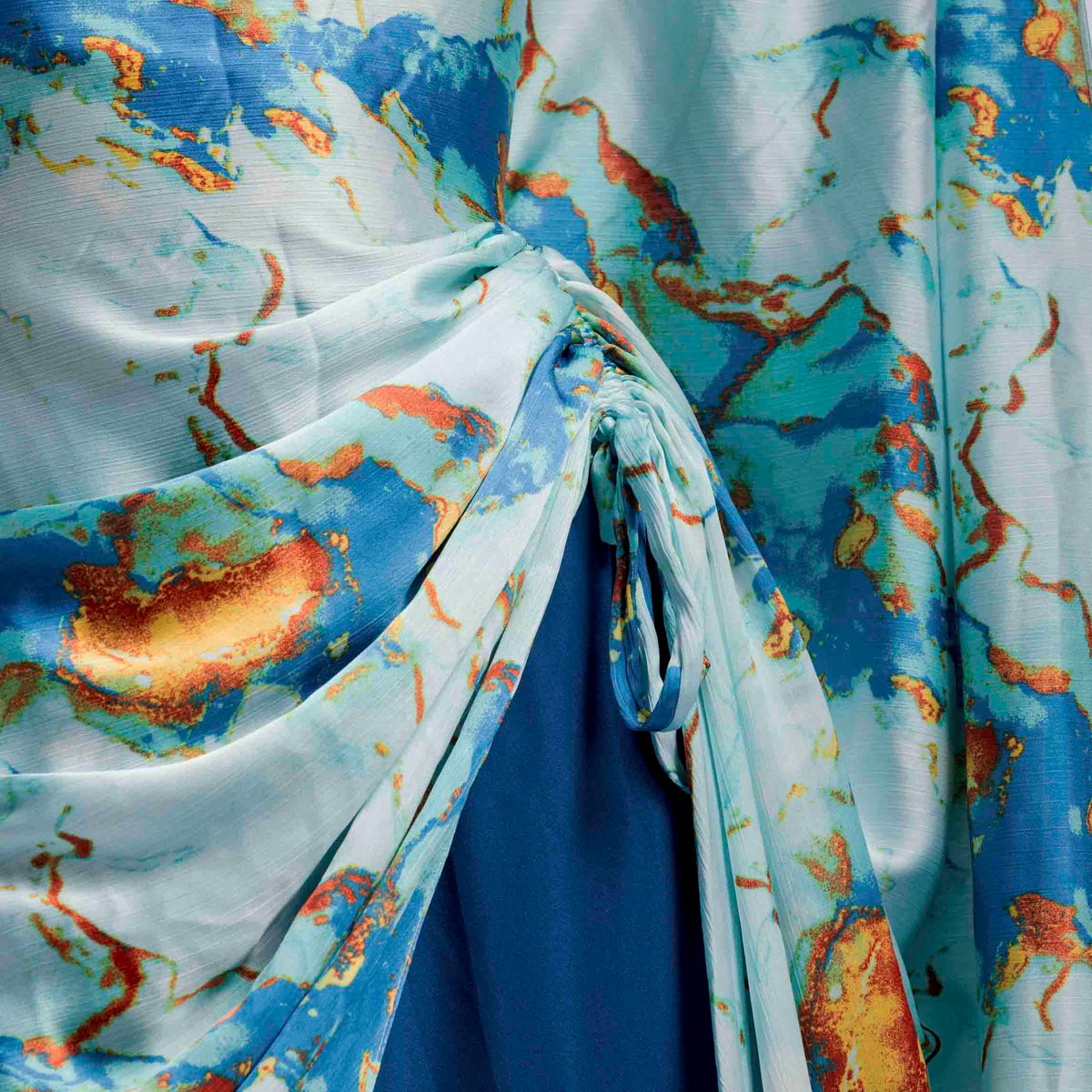 Amani Set - Lagoon Bloom (Silk satin/ Chiffon)