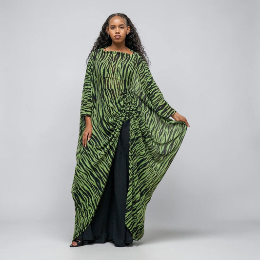 Amani Set - Emerald Zebra (Chiffon)