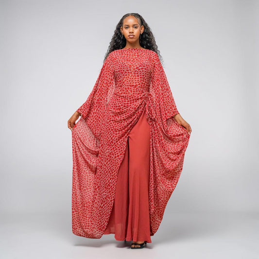 Amani Set - Scarlet Mosaic (Chiffon)